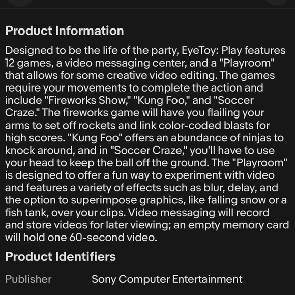 Eye Toy Play Playstation 2 PS2 Video Game 12 Games TESTED Works Great - Picture 13 of 15